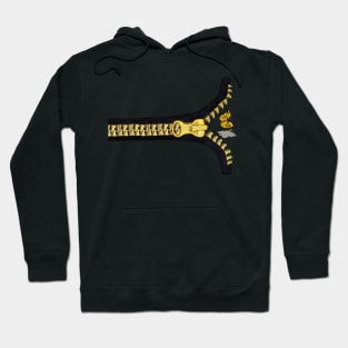 Black with gold zipper and butterfly flying out Hoodie